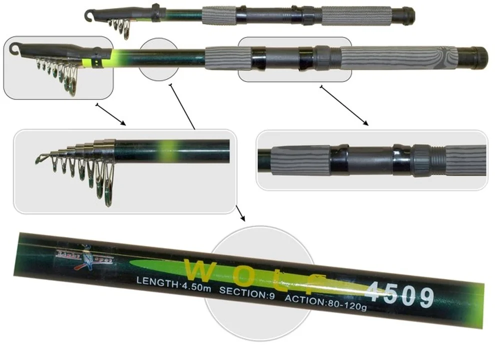 Спиннинг тел. Wolf 2.7м 50-100гр